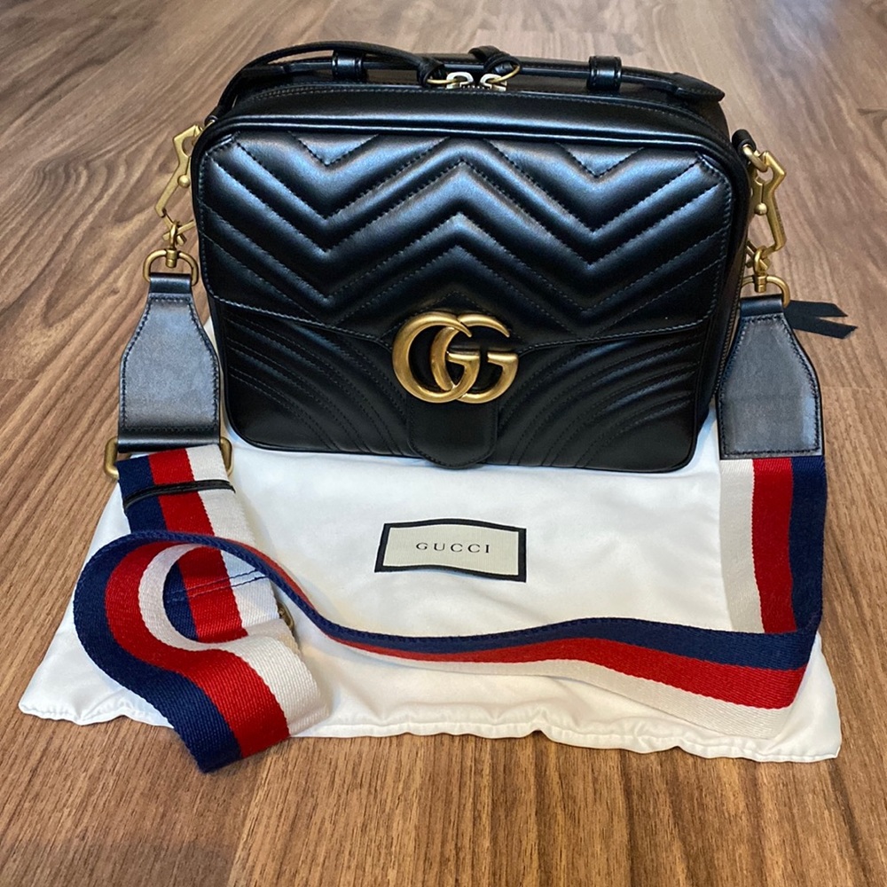 A96- 💯 % authentic Gucci Marmont Matelasse leather crossbody/ shoulder bag